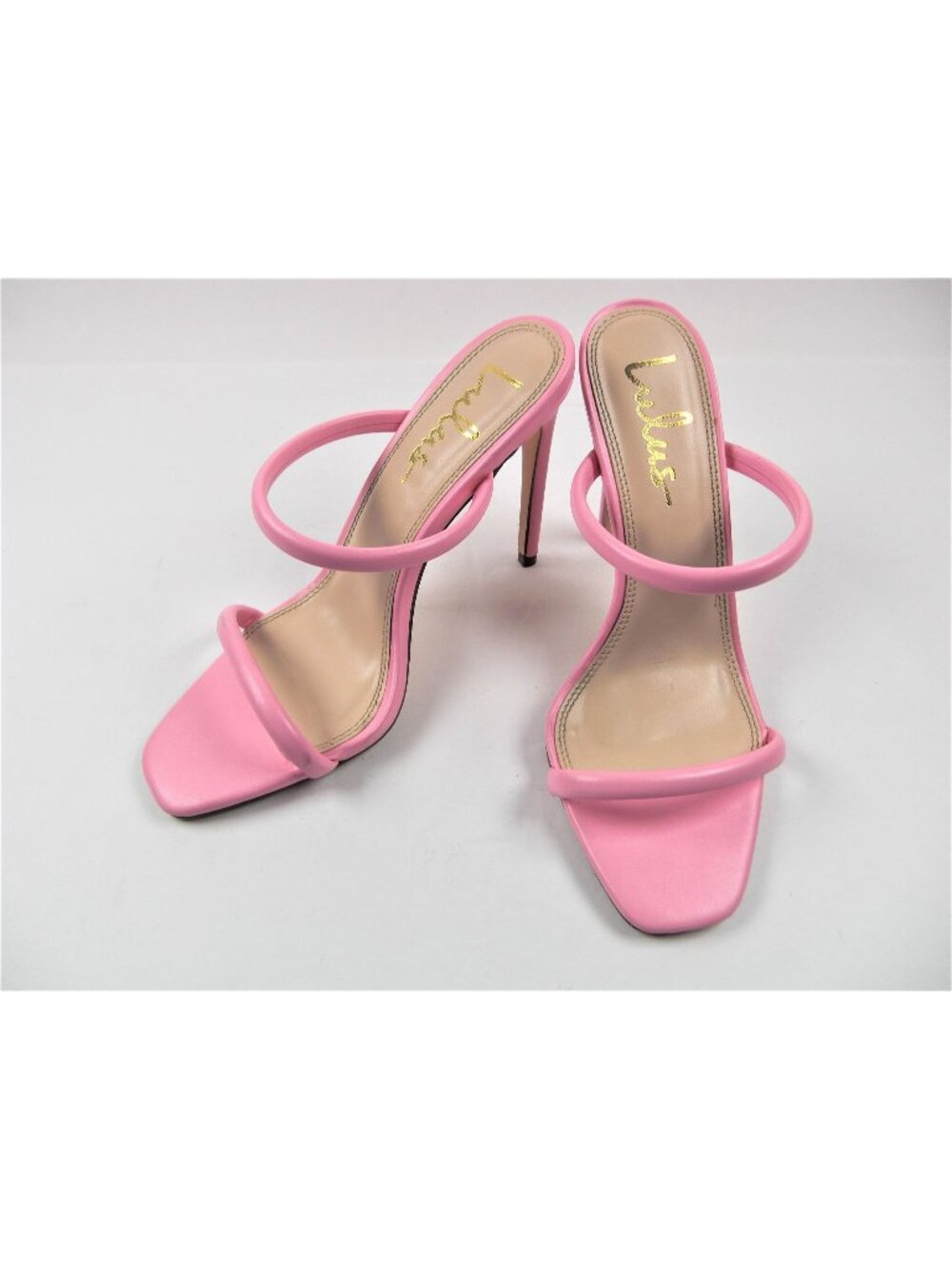 Lulus Sandal Heels Open Toe Shoes Pink Women's Size 8 Ankle Strap Stiletto